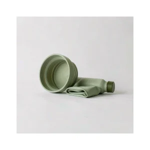 Nomad collapsible silicone travel bowl with stainless steel bottle