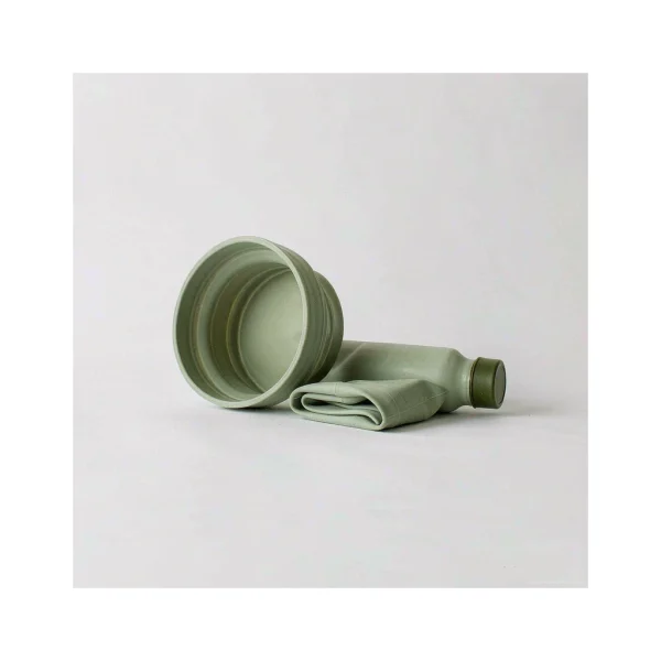 Nomad collapsible silicone travel bowl with stainless steel bottle